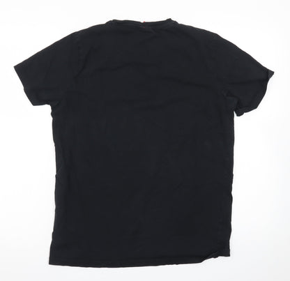 Hugo Boss Men's Black Cotton Crew Neck Short Sleeve T-Shirt M