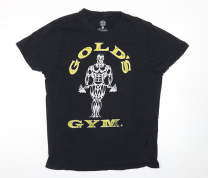 Gold's Gym Men's Black Graphic Print Cotton T-Shirt Size M