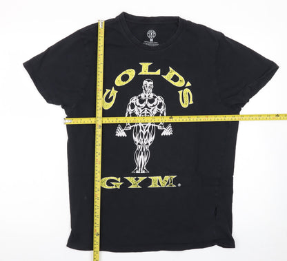 Gold's Gym Men's Black Graphic Print Cotton T-Shirt Size M