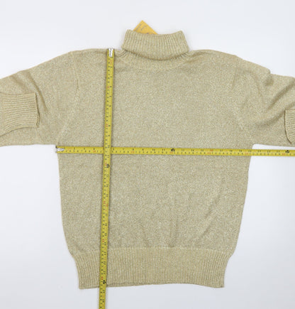 Westbound Womens Gold Roll Neck Knit Jumper Size S