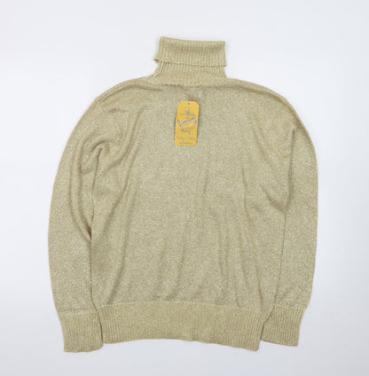 Westbound Womens Gold Roll Neck Knit Jumper Size S