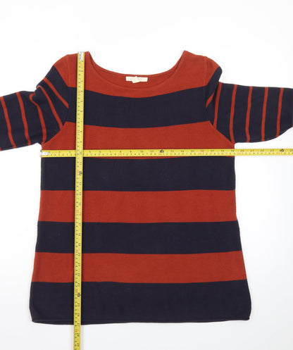 Esprit Women's Multicoloured Striped Cotton Pullover Jumper M