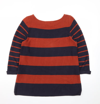 Esprit Women's Multicoloured Striped Cotton Pullover Jumper M