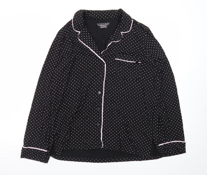 Victoria's Secret Women's Black Polka Dot Long Sleeve Pyjama Top S
