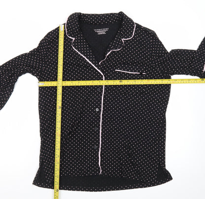Victoria's Secret Women's Black Polka Dot Long Sleeve Pyjama Top S
