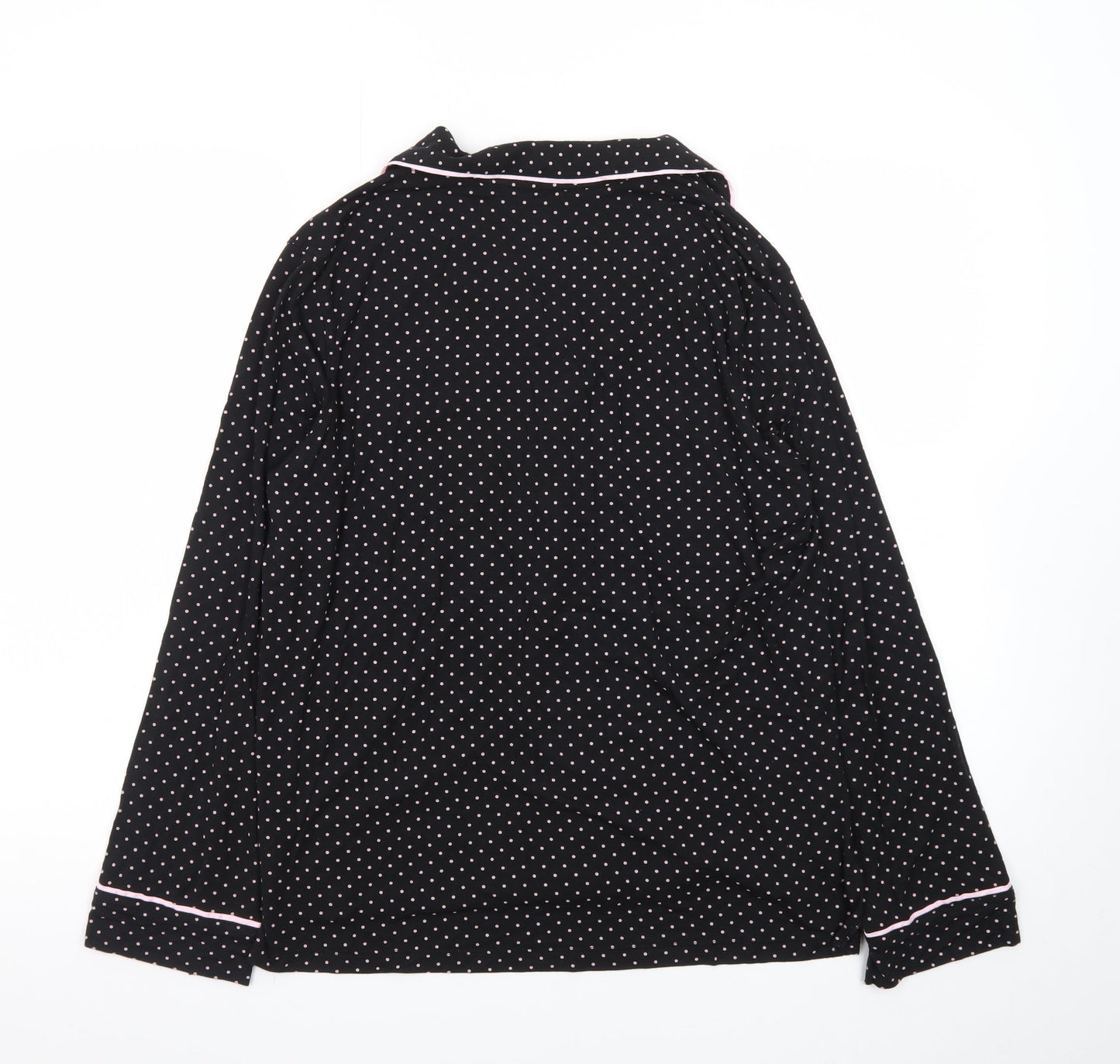 Victoria's Secret Women's Black Polka Dot Long Sleeve Pyjama Top S
