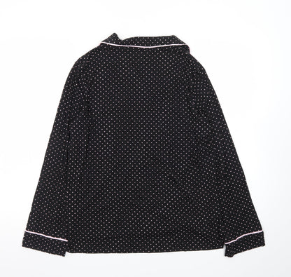 Victoria's Secret Women's Black Polka Dot Long Sleeve Pyjama Top S
