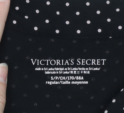 Victoria's Secret Women's Black Polka Dot Long Sleeve Pyjama Top S