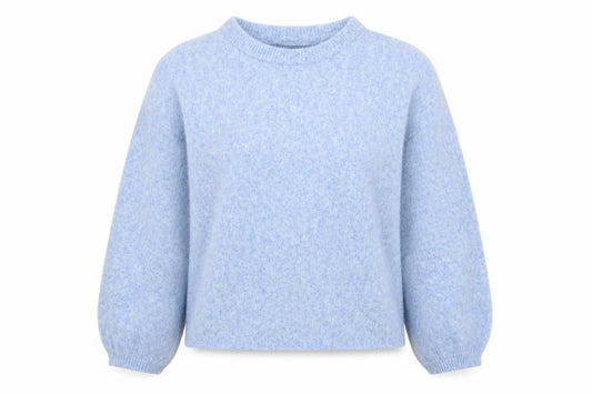 Bonmarché Women's Blue Crew Neck Wool Blend Pullover Jumper Size 14