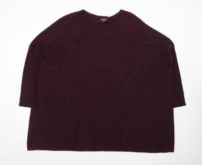 Phase Eight Womens Burgundy Pullover Jumper Medium Cotton Angora Blend