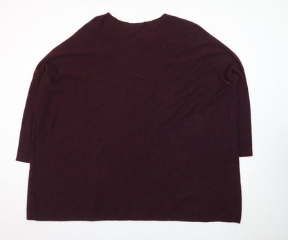 Phase Eight Womens Burgundy Pullover Jumper Medium Cotton Angora Blend