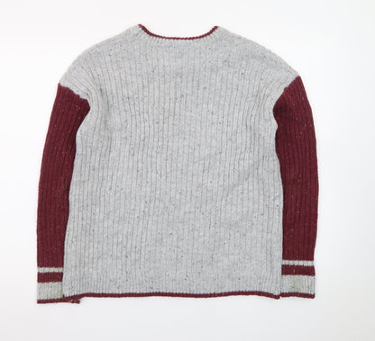 Harry Potter Unisex Grey Gryffindor Knit Jumper Size S Crew Neck
