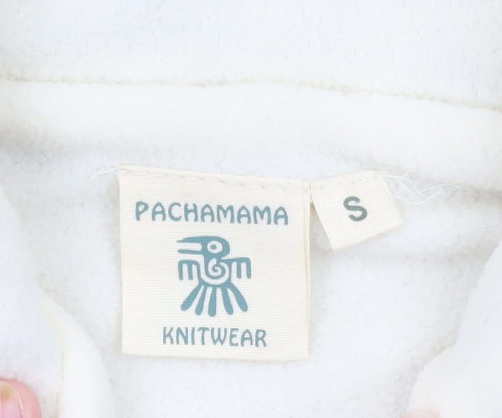 Pachamama Womens Beige Wool Knit Full Zip Vest Jumper S