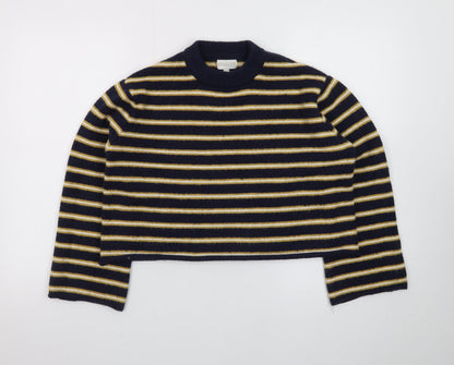 Apricot Women’s Blue Striped Crew Neck Long Sleeve Pullover Jumper UK 8