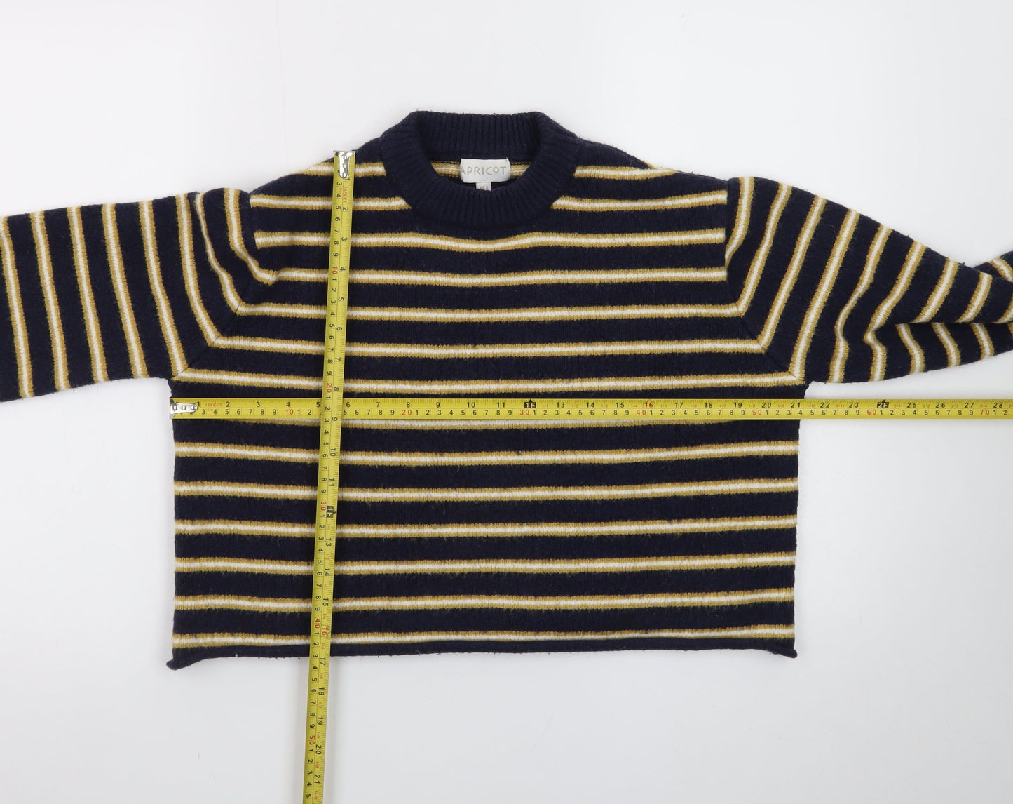 Apricot Women’s Blue Striped Crew Neck Long Sleeve Pullover Jumper UK 8