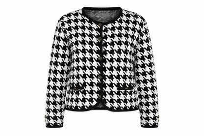Classics Woman Black & White Houndstooth Cardigan Size 10/12
