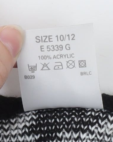 Classic Woman Black & White Houndstooth Cardigan Size 10/12
