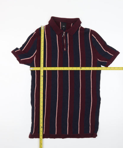 River Island Men’s Multicoloured Striped Polo Shirt Size S