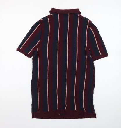 River Island Men’s Multicoloured Striped Polo Shirt Size S