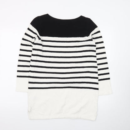 Marks and Spencer Women Black White Stripe Shift Dress Size 10
