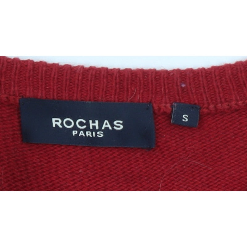 Rochas Men's Red Striped Crew Neck Knit Jumper Size S