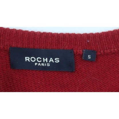 Rochas Men's Red Striped Crew Neck Knit Jumper Size S