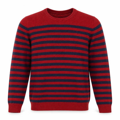 Rochas Men's Red Striped Crew Neck Knit Jumper Size S