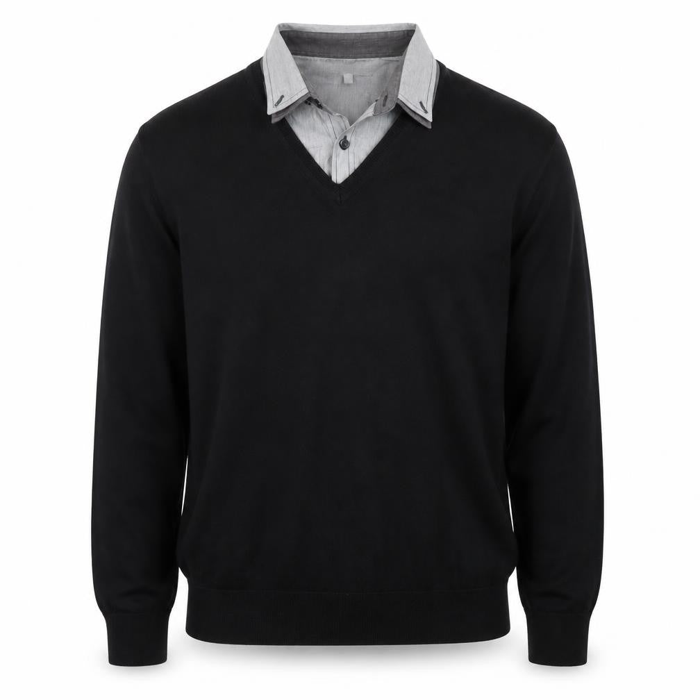 Next Men's Black V-Neck Pullover Jumper Large Cotton Blend