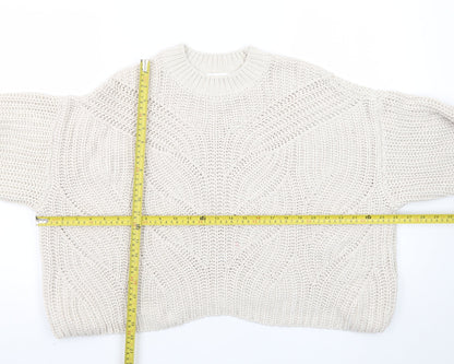 Apricot Womens Beige Crew Neck Chunky Knit Pullover Jumper UK 16