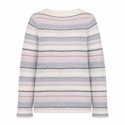 Next Women Cream Multicoloured Fair Isle Knit Jumper Size 10