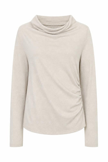 Stradivarius Women Beige High Neck Slim Fit Knit Jumper Size 12