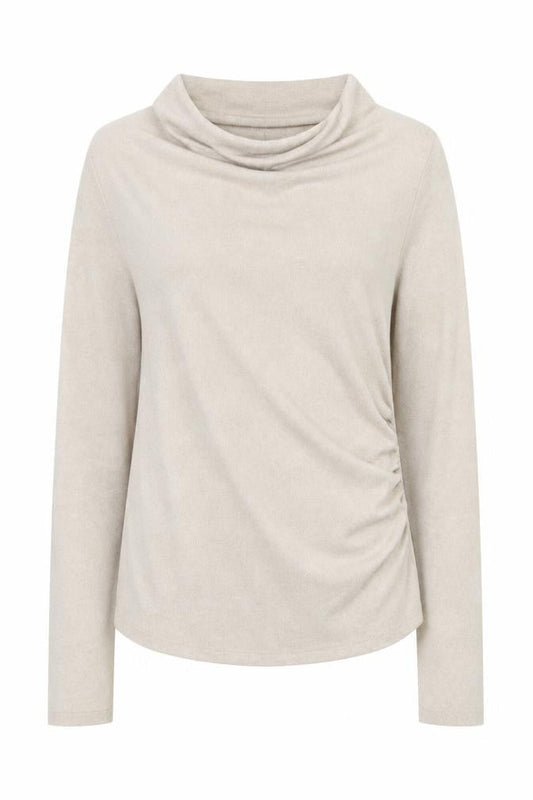 Stradivarius Women Beige High Neck Slim Fit Knit Jumper Size 12