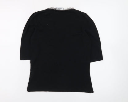 Principles Women's Black V-Neck 3/4 Sleeve Pullover Jumper Size 14