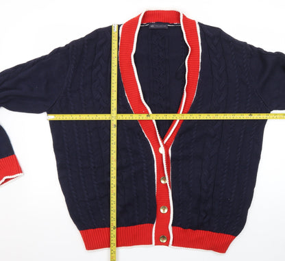Marks and Spencer Women's Blue Cable Knit V-Neck Cardigan XL