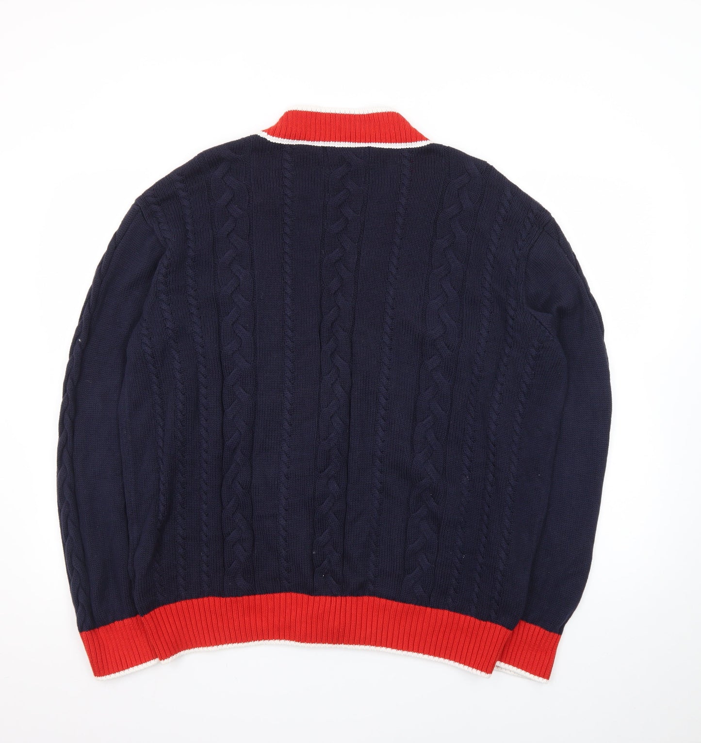 Marks and Spencer Women's Blue Cable Knit V-Neck Cardigan XL