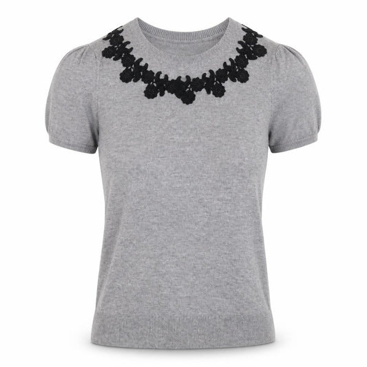 Aphorism Women’s Grey Short Sleeve Knit Jumper Size 10