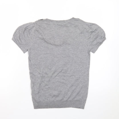Aphorism Women’s Grey Short Sleeve Knit Jumper Size 10