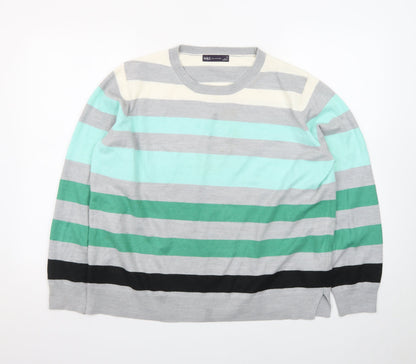 Marks and Spencer Women's Multicoloured Striped Pullover Jumper Size 18