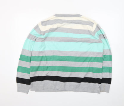 Marks and Spencer Women's Multicoloured Striped Pullover Jumper Size 18