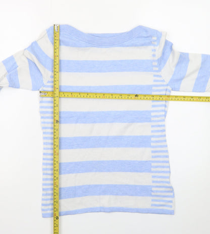 Next Women's Blue Stripe Boat Neck Pullover Jumper Size 8