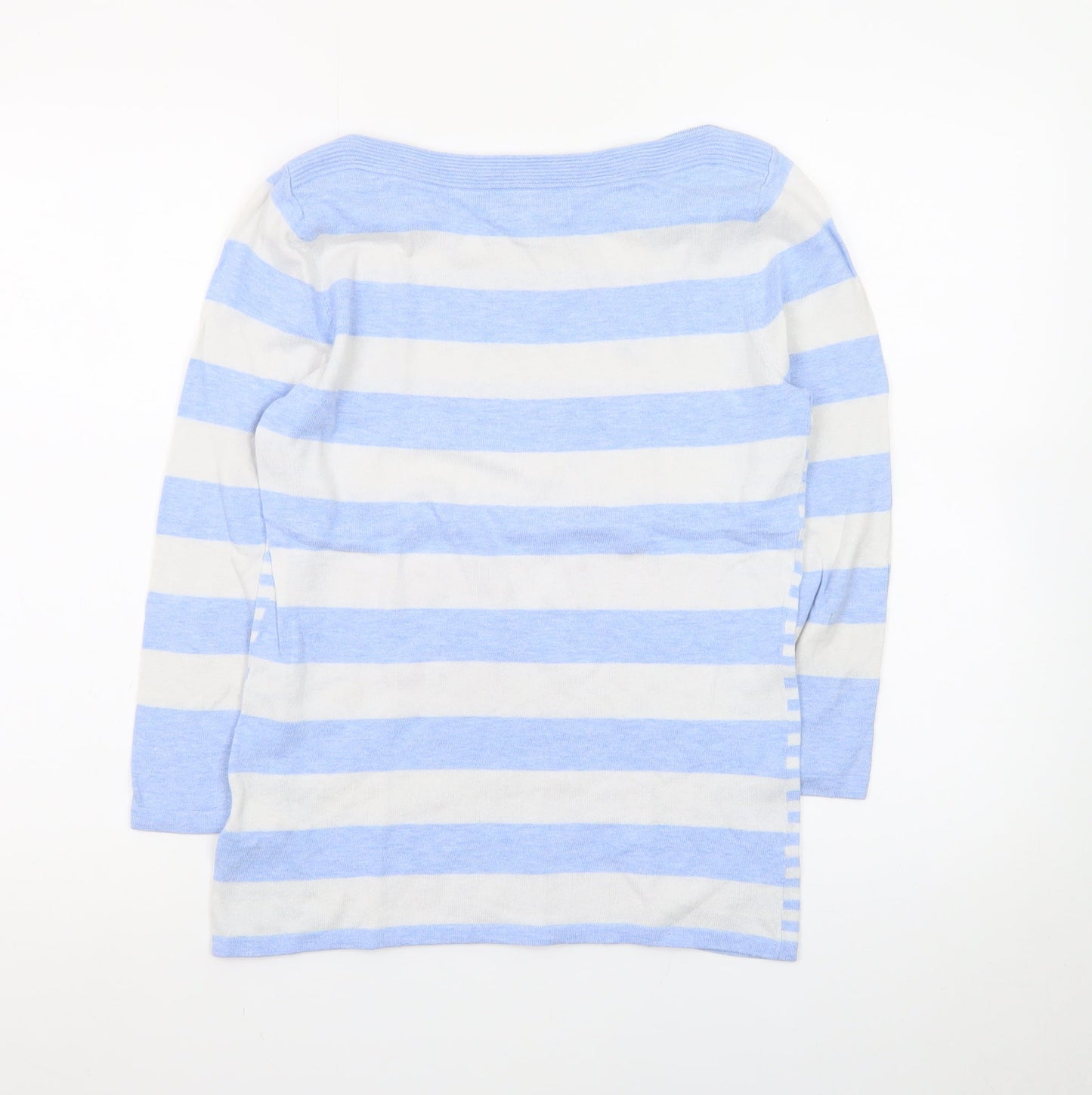 Next Women's Blue Stripe Boat Neck Pullover Jumper Size 8