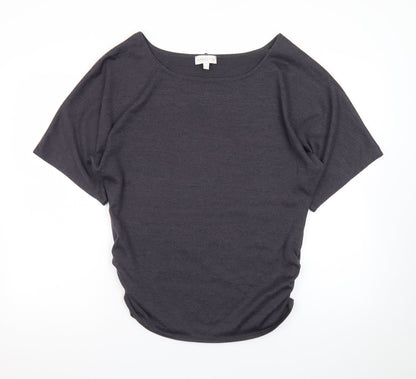Apricot Women's Grey Jersey Boat Neck Short Sleeve T-Shirt UK 14