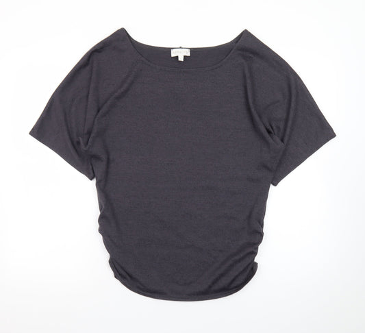 Apricot Women's Grey Jersey Boat Neck Short Sleeve T-Shirt UK 14
