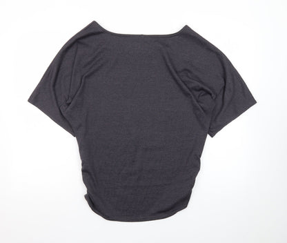 Apricot Women's Grey Jersey Boat Neck Short Sleeve T-Shirt UK 14
