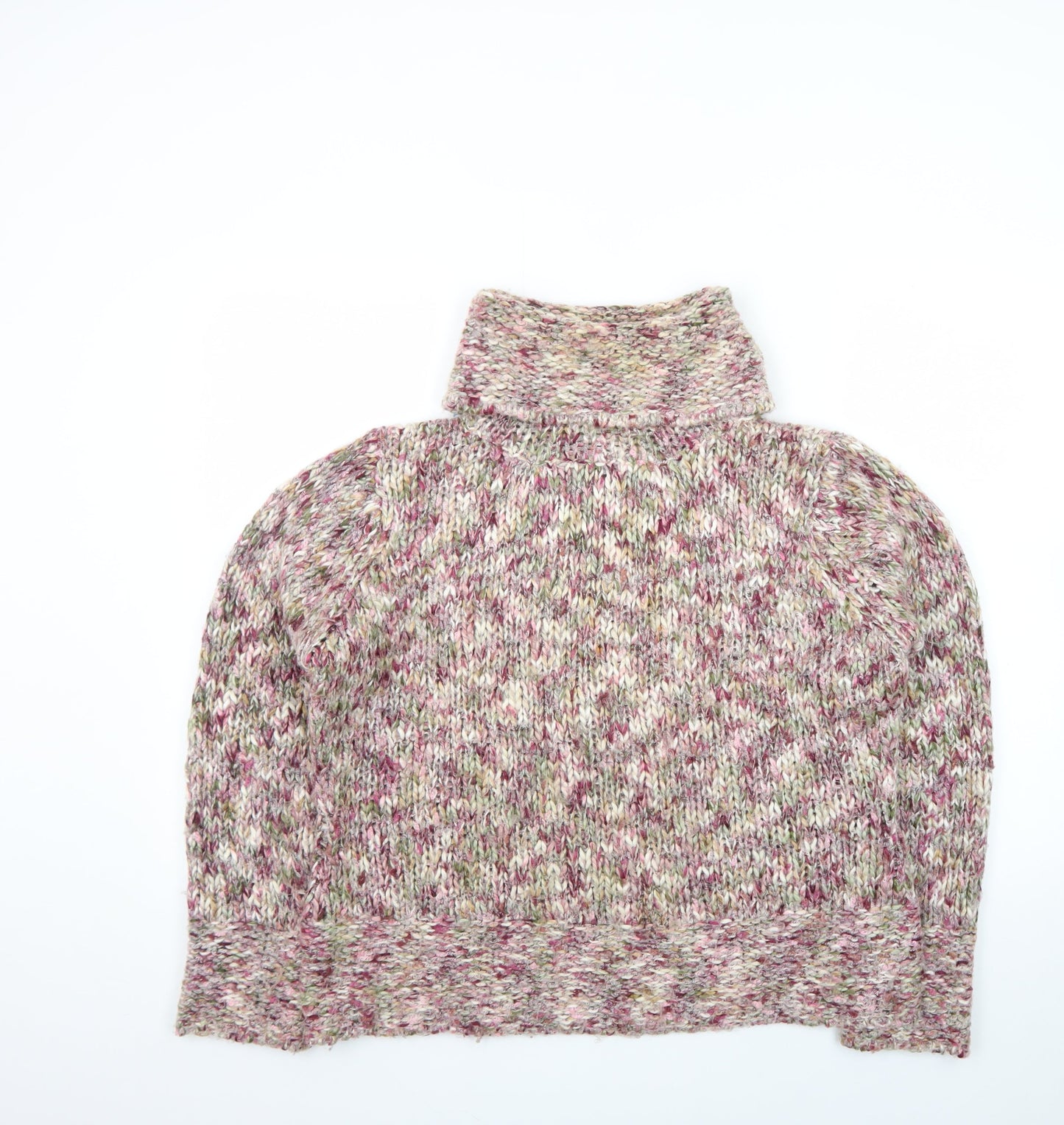 EWM Womens Multicoloured Roll Neck Chunky Knit Jumper Size L 18/20