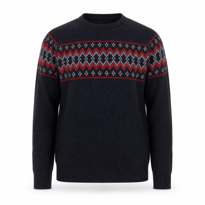 GAP Men’s Black Fair Isle Wool Crew Neck Jumper Size L