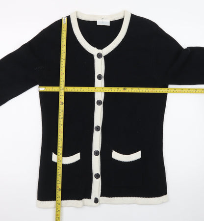 Cotswold Collections Women's Black Cotton Knit Cardigan M