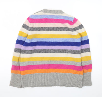 Woolovers Women's Multicoloured Striped Wool Pullover Jumper M