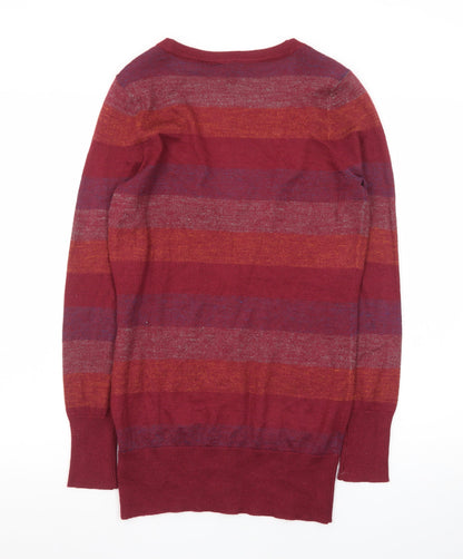 DC Women’s Multicoloured Striped V-Neck Knit Cardigan Size S
