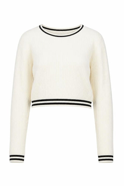 Jack Wills Women's Ivory Cable-Knit Crew Neck Jumper Size 10